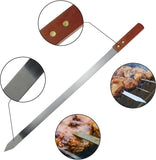 ARTC 6 Pcs BBQ Skewers Set, Turkish Skewers with Wooden Handle, Stainless Steel Kebab Skewers, for Koobideh Kabab, Turkish Style BBQ