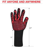 ARTC Extreme Heat Resistant Gloves - BBQ Gloves, Hot Oven Mitts, Charcoal Grill, Smoking, Barbecue Gloves for Grilling Meat Gloves, Insulated, Silicone Non-Slip Grips