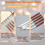 ARTC 6 Pcs BBQ Skewers Set, Turkish Skewers with Wooden Handle, Stainless Steel Kebab Skewers, for Koobideh Kabab, Turkish Style BBQ