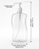 ARTC 500ml Refillable Empty Clear Soap Dispenser Bottle – Ergonomic Plastic Liquid Hand Soap Pump Container for Bathroom Vanity & Kitchen Sink, Lotion, Dish Soap – (Pack of 3)