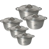 ARTC Cast Iron Cooking Pot with Lid – Heavy Duty Round Casserole for Gas Stove Size 20cm to 28cm