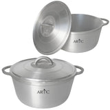 ARTC Cast Iron Cooking Pot with Lid – Heavy Duty Round Casserole for Gas Stove Size 20cm to 28cm