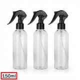 ARTC 3PCS Clear Plastic Spray Bottles Set – Refillable Empty Atomizer Mist Bottles with Black Trigger Sprayers, Leakproof Portable Containers for Water, Perfume, Hair Styling, and Essential Oils