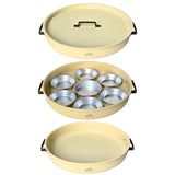 Breakfast serving tray or Dry fruit Serving 7 partition with cover Beige color