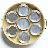 Breakfast serving tray or Dry fruit Serving 7 partition with cover Beige color