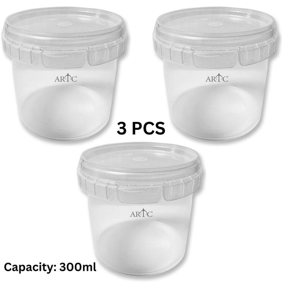 ARTC 300ml Plastic Food Storage Containers with Lids – Set of 3, Airtight, Leakproof, BPA-Free