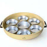 Breakfast serving tray or Dry fruit Serving 7 partition with cover Beige color