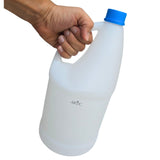 ARTC Empty 4 Liter Plastic Bleach Bottle with Handle and Screw Cap – Heavy Duty HDPE Gallon Container for Clorox, Cleaning Chemicals, Detergent, and Liquid Storage (White, 4L)