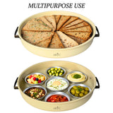 Breakfast serving tray or Dry fruit Serving 7 partition with cover Beige color