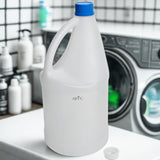 ARTC Empty 4 Liter Plastic Bleach Bottle with Handle and Screw Cap – Heavy Duty HDPE Gallon Container for Clorox, Cleaning Chemicals, Detergent, and Liquid Storage (White, 4L)