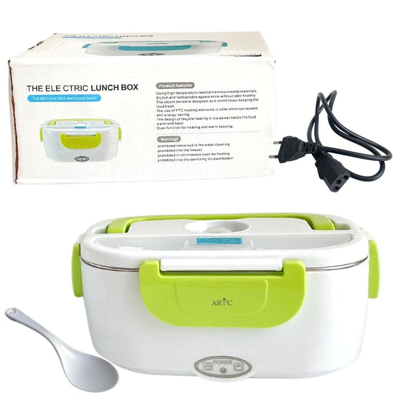 ARTC Electric Lunch Box 1.05L – Portable Food Warmer with Removable Plastic Container, Leak-Proof Design, Spoon & Power Cable for Office, Travel, and School