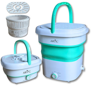 ARTC Portable Mini Washing Machine – Compact and Collapsible, 1.8kg Capacity for Small Spaces, Travel, and Quick Washes