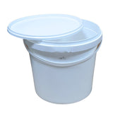 ARTC White Plastic Bucket With Lid Yogurt Container multipurpose bucket (Set of 3, White)