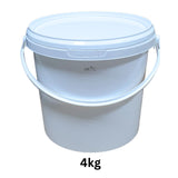 ARTC White Plastic Bucket With Lid Yogurt Container multipurpose bucket (Set of 3, White)