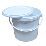 ARTC White Plastic Bucket With Lid Yogurt Container multipurpose bucket (Set of 3, White)