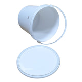 ARTC White Plastic Bucket With Lid Yogurt Container multipurpose bucket (Set of 3, White)
