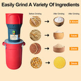 Grain Mill Grinder Electric Commercial Spice Corn Mill Machine with 5 Sieves Dry Grinding Machine for Household/Resturant/Hotel and Farms