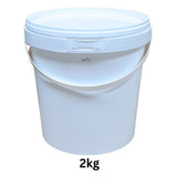 ARTC White Plastic Bucket With Lid Yogurt Container multipurpose bucket (Set of 3, White)