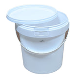 ARTC White Plastic Bucket With Lid Yogurt Container multipurpose bucket (Set of 3, White)