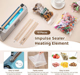 ARTC 10 Pcs Impulse Sealer Element Spare Repair Parts Kit, 10 Packs of Heat Seal Strips Replacement Elements Heating Element Service for SF-200, SF-300 and SF-400