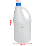 ARTC Empty 4 Liter Plastic Bleach Bottle with Handle and Screw Cap – Heavy Duty HDPE Gallon Container for Clorox, Cleaning Chemicals, Detergent, and Liquid Storage (White, 4L)