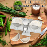 ARTC Household Double Head Automatic Dumpling Maker, Dumpling Skin Maker Molds, Dumpling Maker, Ravioli Press Mold Making Tool, Make Dumplings Empanadas Quickly, Kitchen