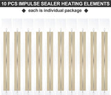ARTC 10 Pcs Impulse Sealer Element Spare Repair Parts Kit, 10 Packs of Heat Seal Strips Replacement Elements Heating Element Service for SF-200, SF-300 and SF-400
