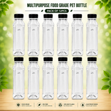 ARTC Plastic Juice Bottles Clear With Caps Milk Bottle Water Bottles For Kids Empty Bottle Zamzam Water Gym Water Bottle Reusable Plastic Juice Bottle Leak Proof