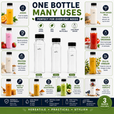 ARTC Plastic Juice Bottles Clear With Caps Milk Bottle Water Bottles For Kids Empty Bottle Zamzam Water Gym Water Bottle Reusable Plastic Juice Bottle Leak Proof