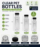 ARTC Plastic Juice Bottles Clear With Caps Milk Bottle Water Bottles For Kids Empty Bottle Zamzam Water Gym Water Bottle Reusable Plastic Juice Bottle Leak Proof