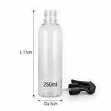 ARTC 3PCS Clear Plastic Spray Bottles Set – Refillable Empty Atomizer Mist Bottles with Black Trigger Sprayers, Leakproof Portable Containers for Water, Perfume, Hair Styling, and Essential Oils
