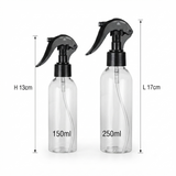 ARTC 3PCS Clear Plastic Spray Bottles Set – Refillable Empty Atomizer Mist Bottles with Black Trigger Sprayers, Leakproof Portable Containers for Water, Perfume, Hair Styling, and Essential Oils