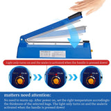 Impulse Heat Sealer Manual Bags Sealing Machine for Plastic PE PP with Extra Replacement Element Grip