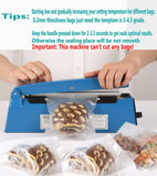Impulse Heat Sealer Manual Bags Sealing Machine for Plastic PE PP with Extra Replacement Element Grip