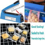 Impulse Heat Sealer Manual Bags Sealing Machine for Plastic PE PP with Extra Replacement Element Grip