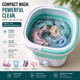 ARTC Portable Mini Washing Machine – Compact and Collapsible, 1.8kg Capacity for Small Spaces, Travel, and Quick Washes