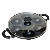 ARTC 7-Hole Vitumbua Pan – Nonstick Snack Maker with Glass Lid – Multi-Hole Pan for Vitumbua, Mini Pancakes, Cake Pops, and Snacks