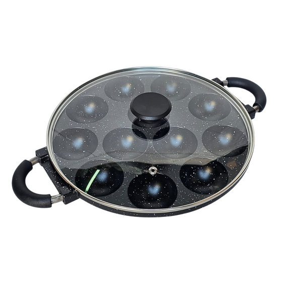 ARTC Takoyaki Pan – Japanese Snack Maker with Glass Lid – 12 Hole Non-Stick Pan for Takoyaki, Cake Pops, Poffertjes, and Snacks