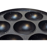 ARTC 7-Hole Vitumbua Pan – Nonstick Snack Maker with Glass Lid – Multi-Hole Pan for Vitumbua, Mini Pancakes, Cake Pops, and Snacks