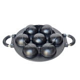 ARTC 7-Hole Vitumbua Pan – Nonstick Snack Maker with Glass Lid – Multi-Hole Pan for Vitumbua, Mini Pancakes, Cake Pops, and Snacks
