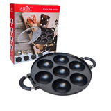 ARTC 7-Hole Vitumbua Pan – Nonstick Snack Maker with Glass Lid – Multi-Hole Pan for Vitumbua, Mini Pancakes, Cake Pops, and Snacks