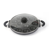 ARTC Takoyaki Pan – Japanese Snack Maker with Glass Lid – 12 Hole Non-Stick Pan for Takoyaki, Cake Pops, Poffertjes, and Snacks