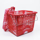 Hand Camping Picnic Storage Baskets Shopping Hamper with Lid and Handle