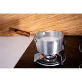ARTC Aluminum Milk Pan with Wooden Handle - Aluminum Saucepan - Pouring Spout with Hanging Loop
