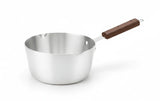 ARTC Aluminum Milk Pan with Wooden Handle - Aluminum Saucepan - Pouring Spout with Hanging Loop