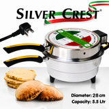 Silver Crest Arabic Bread Maker Oven – 28cm Electric Mini Oven with Italian Technology Heating Element for Pita, Roti, Flatbreads, Mini Pizzas & More