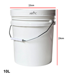 ARTC All Purpose BPA Free Heavy Duty Plastic Pail Paint Bucket 10 LTR, White, 3 pieces Set