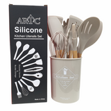 ARTC 12Pcs Silicone Non-stick Barreled Cooking Utensils Set