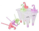 ARTC® 6 Pcs Umbrella Shape Plastic Ice Cream Mold BPA Free