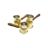 Golden Engraved Turkish Arabic coffee warmer 3 pieces set